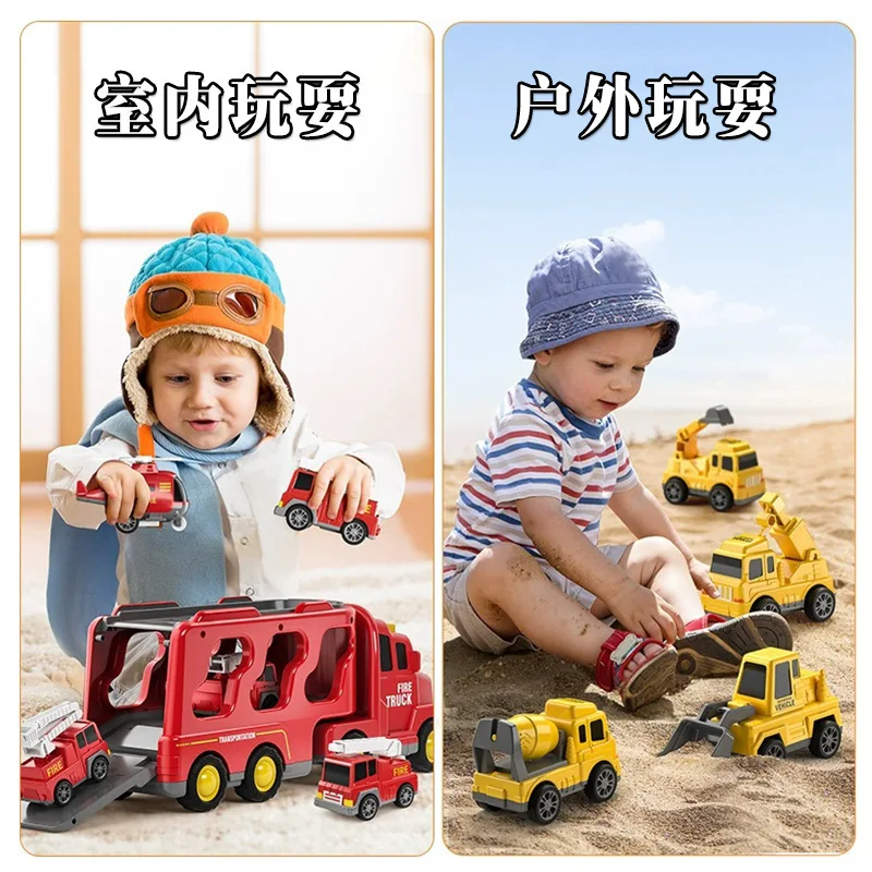 البناء مركبة الإضاءة الموسيقى النقل مركبة الجمود سيارة مطافئ حاوية سيارة لعب الأطفال