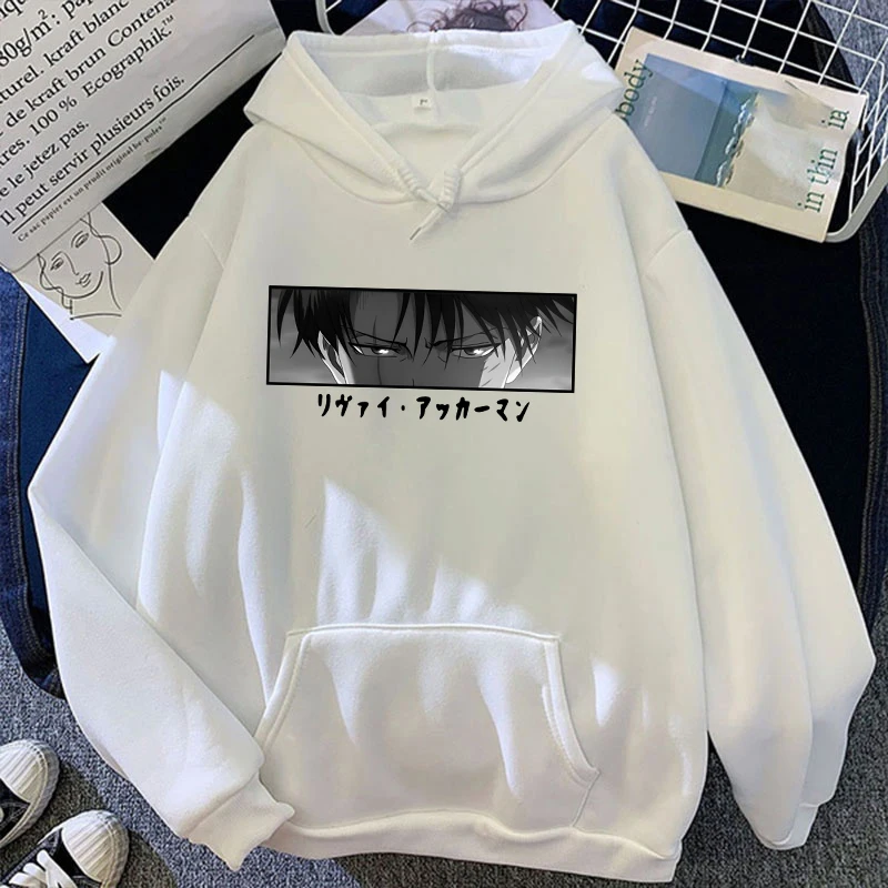 Sudaderas con capucha de Anime para hombres y mujeres, Tops estampados de Levi Ackerman, sudaderas casuales Harajuku, Jersey suelto, nuevo