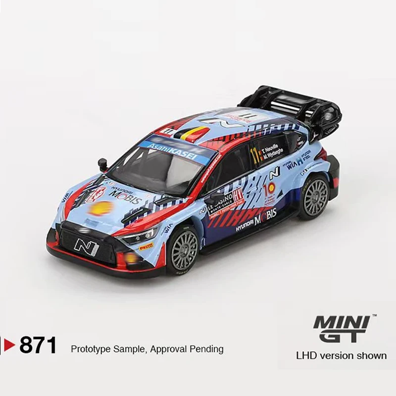 PreSale MINIGT 871 I20 N Rally1 Hybrid #11 2024 1:64 Diecast Diorama Model Collection Toys