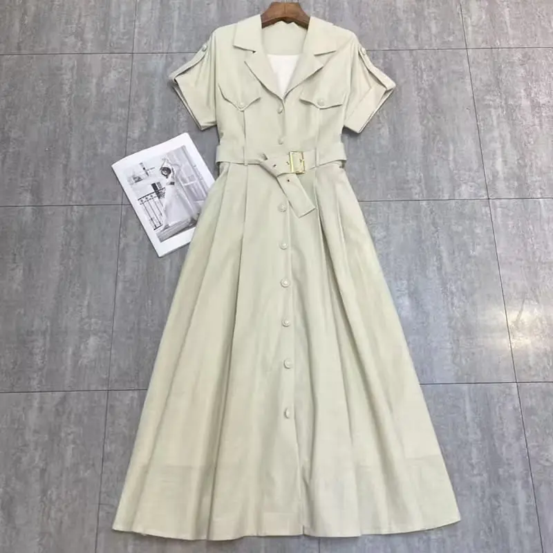 Princess Kate Middleton Dress Elegant Short Sleeve OL Dresses with Belt view 2