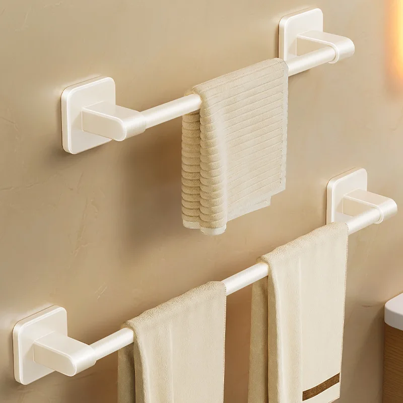 

1pcs Bathroom Towel Rack No Drill Wall Mounted Organizer, Space-Saving Single Bar Shelf for Shower/Towel Hanging Stainless Steel