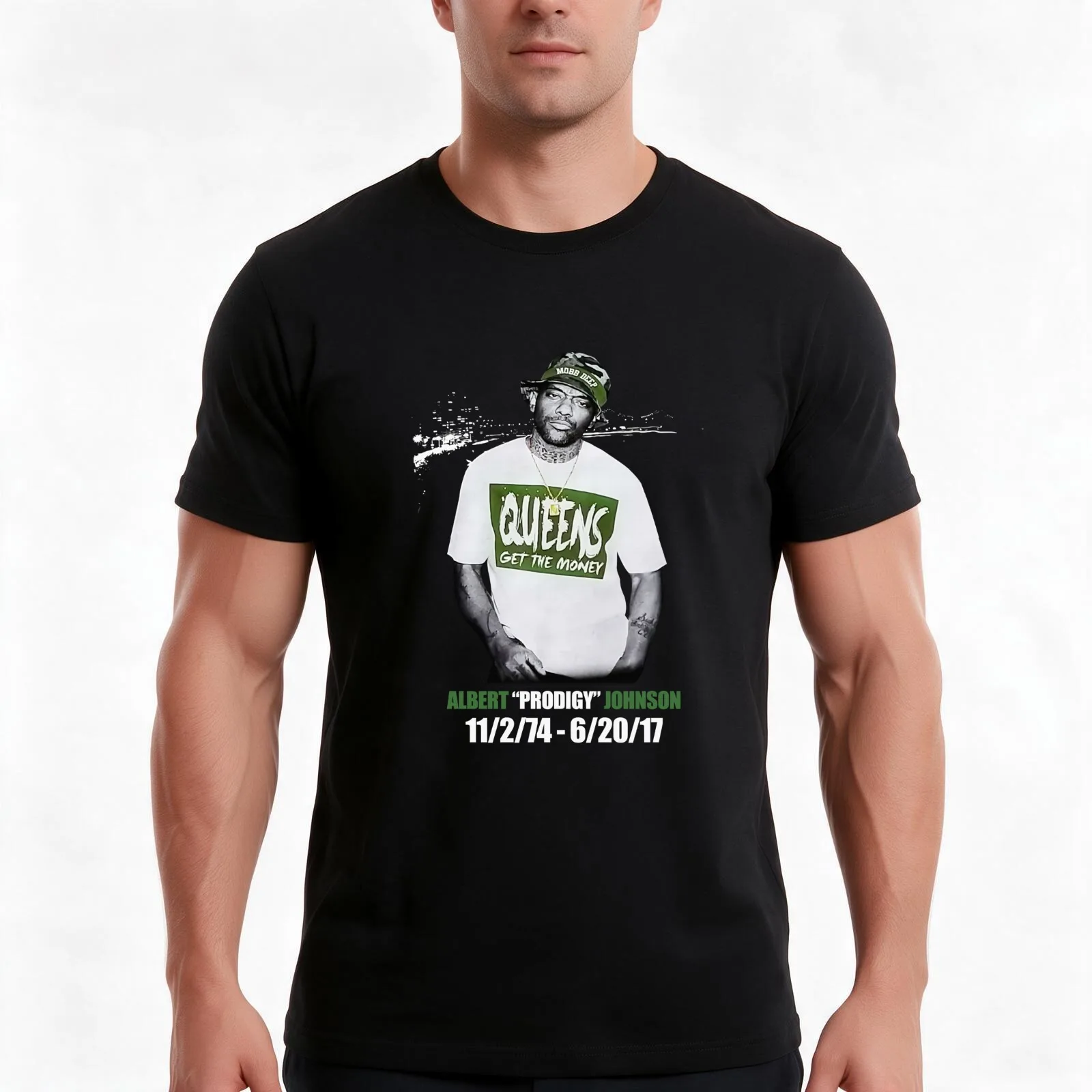 AlbeRt ProDigy JohnSon Rip Hip Hop MoBb DeEp Men's Black For Man Funny For Boys Birthday Gift Love T-Shirt Unisex Men Women