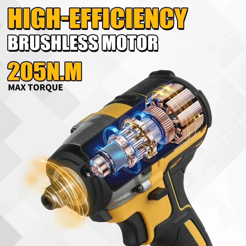 مفتاح ربط كهربائي لاسلكي من ديوالت DCF880، مفتاح ربط بدون فرش، إطار قابل للفصل 205N · M أداة تفكيك قوية عالية السرعة