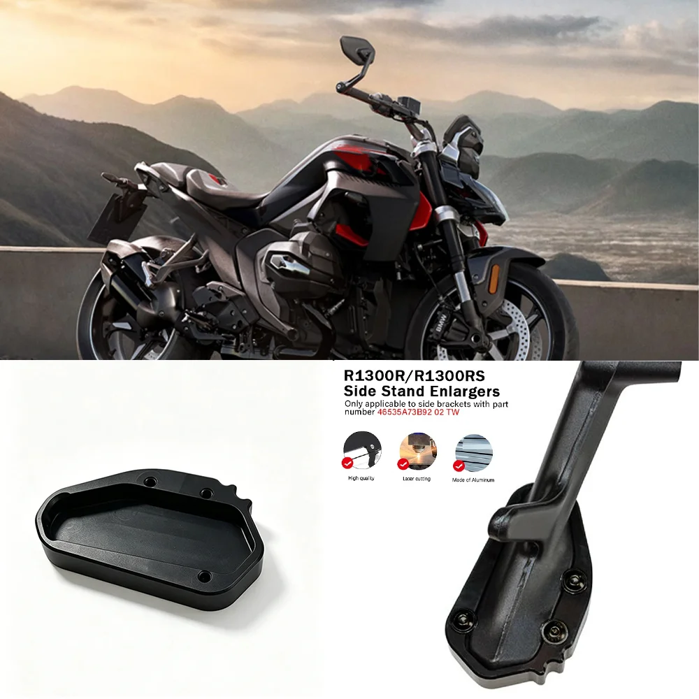 For BMW R 1300 RS R1300R R1300RS Kickstand Extension Plate Side Stand Enlarger Pad Replace Number 46535A73B92 02 TW