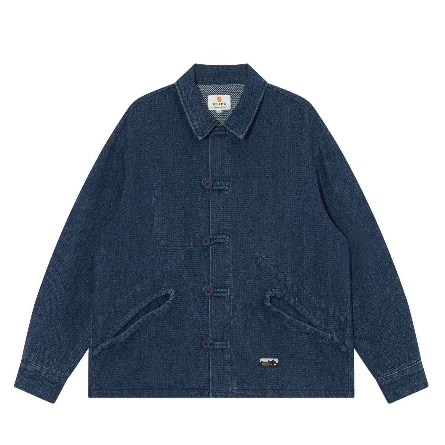 

Men Japanese Vintage Pockets Denim Jackets Streetwear Amekaji Splice Loose Casual Cargo Blazer Coat Spring Autumn Coat Clothes