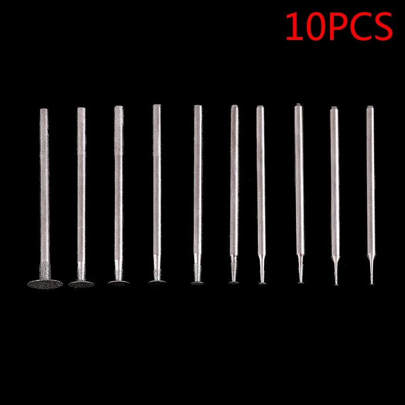 10 pz punta abrasiva Dremel accessorio 2.35mm Ultra-sottile testa a T gambo diamante punto montato pietra giada intagliare polacco strumento di