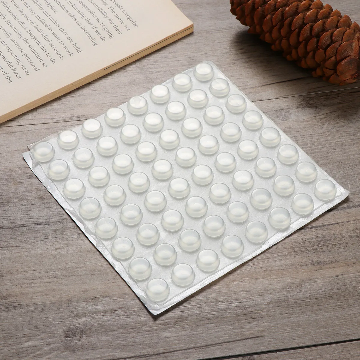 64Pcs Transparent Self Adhesive Door Bumpers Wall Guard Pads 0.4inch Rubber Feet for Furniture Appliances Subwoofer Stereo Noise
