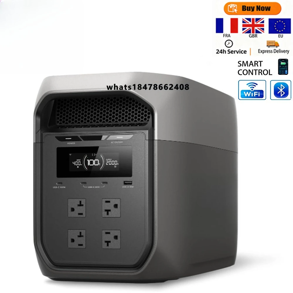 Customizable DELTA 2 Max portable charging station protective  2400W LFP , pure sine wave fully charged in 1 hour
