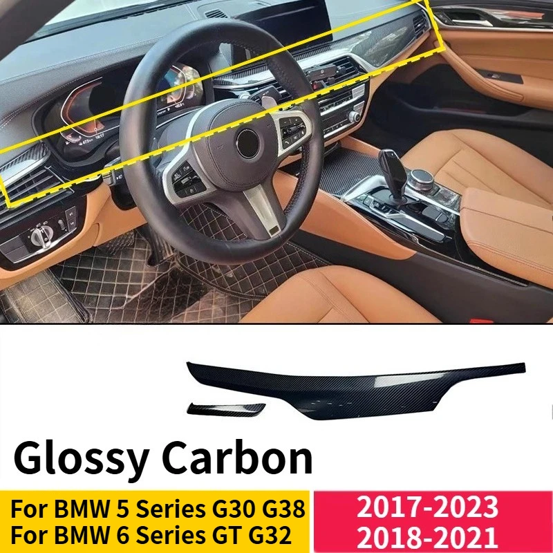 

For BMW 5/6-Series GT G30 G32 G38 LHD Real Dry Carbon Fiber Center Console Instrument Dashboard Panel Cover Frame Decoration