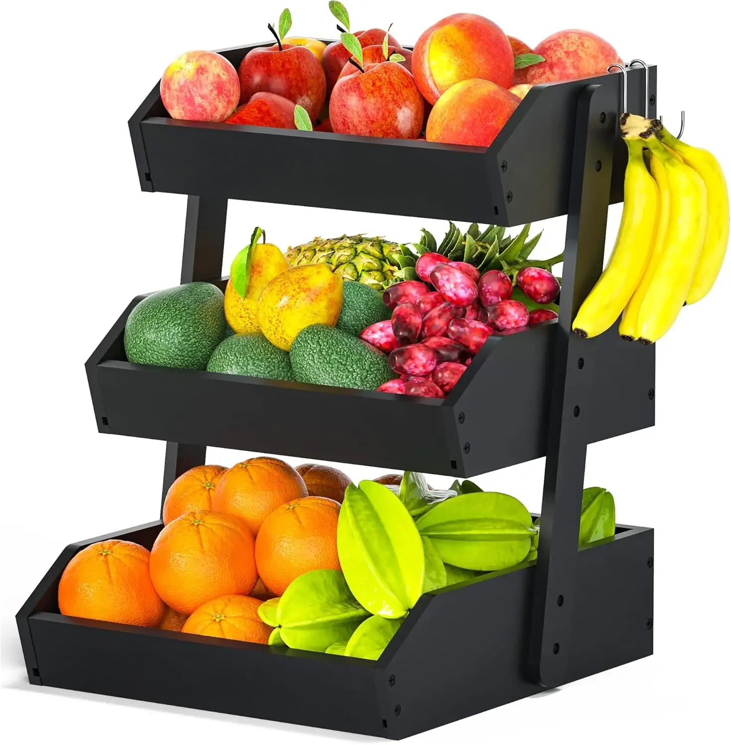 

Innovative design Fruit Basket for Kitchen – 3 Tier Fruit Bowl For Kitchen Counter, Large Fruit Holder