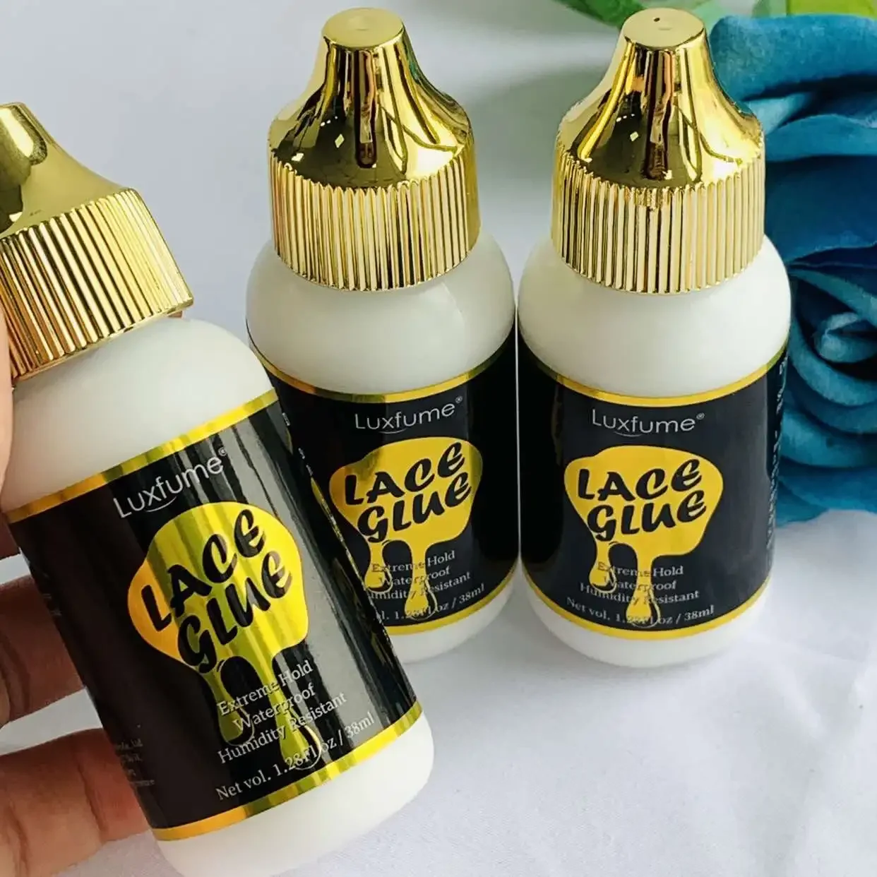 Adhesivo para peluca, pegamento de encaje de sujeción audaz para pelucas, adhesivo de reemplazo de cabello de sujeción extrema para sistemas de peluquín + gorros de peluca HD, gorros de media