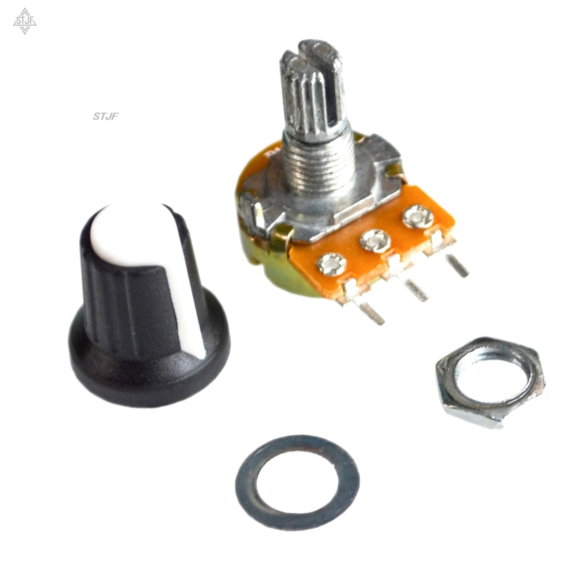 SJTF 5 개/몫 10K OHM 3 터미널 선형 테이퍼 로터리 볼륨 B 유형 전위차계 냄비 새로운 도착 고품질