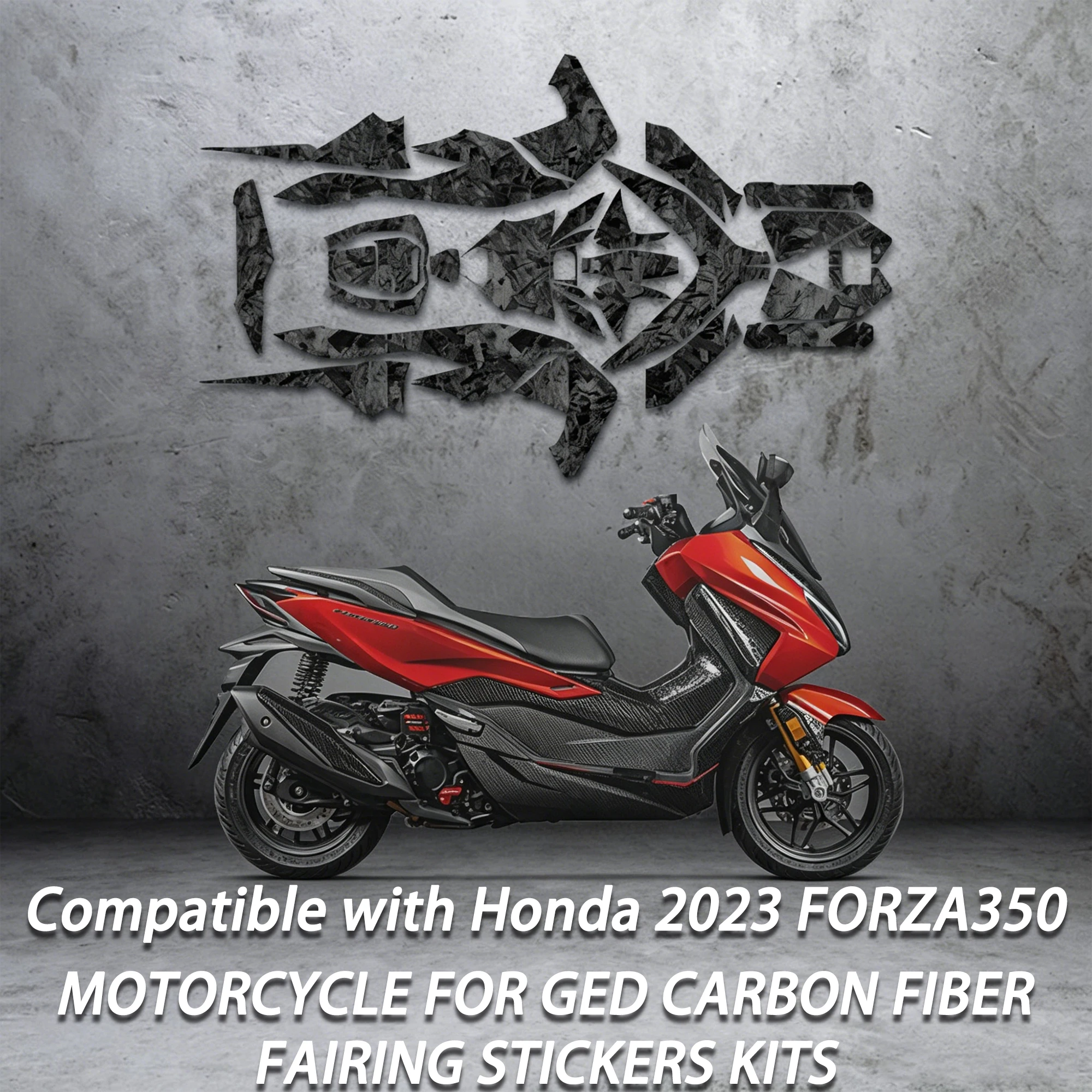 

Compatible with Honda 2023 Forza 350 Forged Carbon Fiber Tank Protector Decal UV Resistant No Residue Moto Decor Stickers