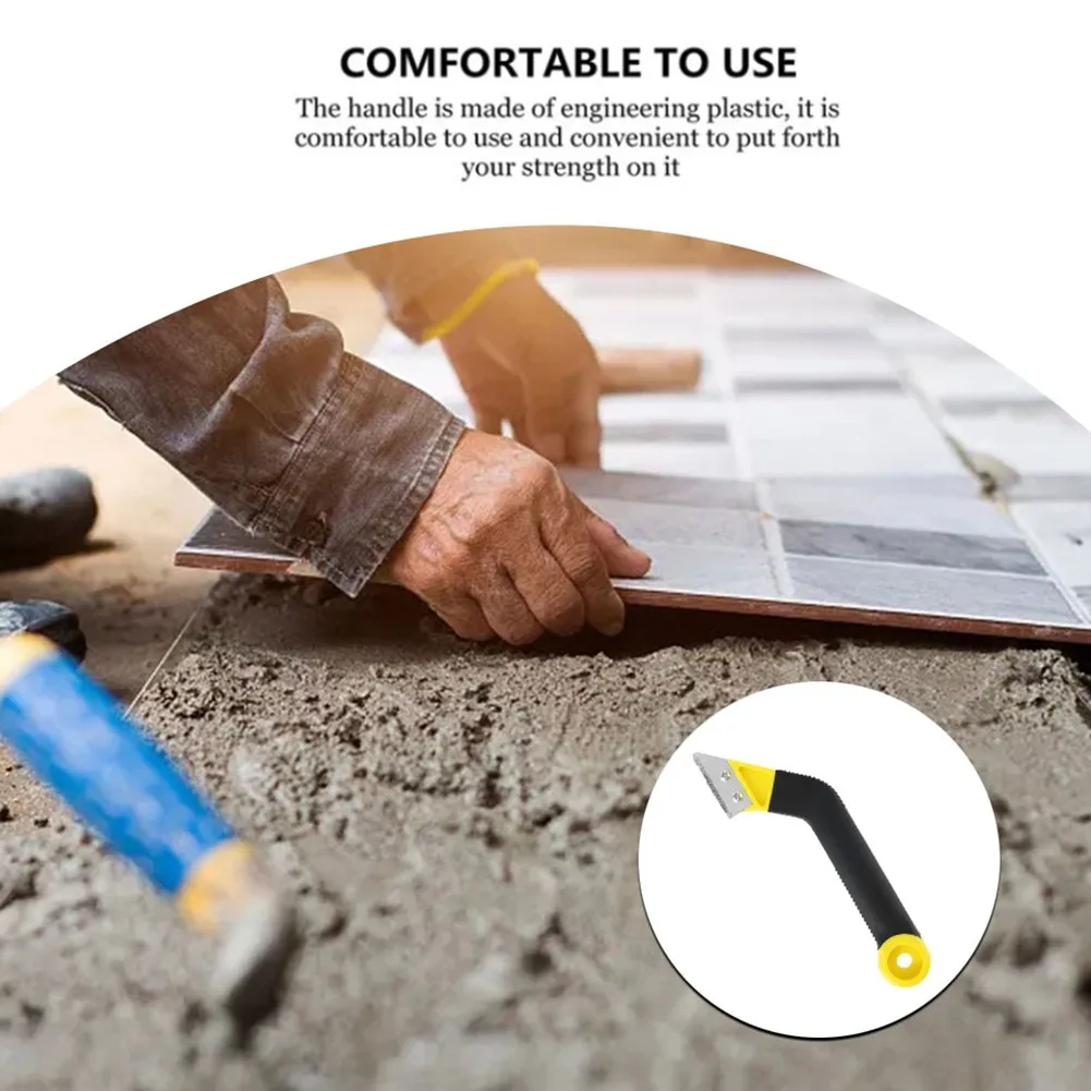 Angled Grout Tool with 6 Carbide for Removing Old Grout Prior to Sealing or Replacing on Ceramic and Stone For Tiles