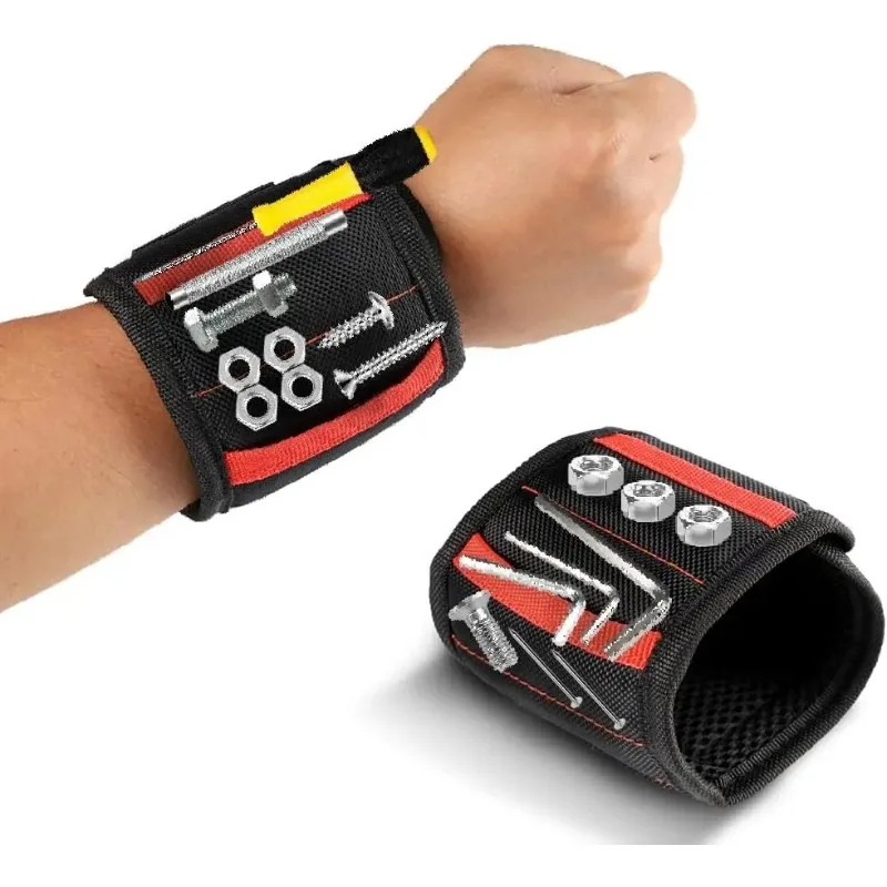 Powerful Magnetic Tool Wrist Strong Magnetic Wristband Holder Secure Screws Nails Drill Bits for Electrician Repair Construction