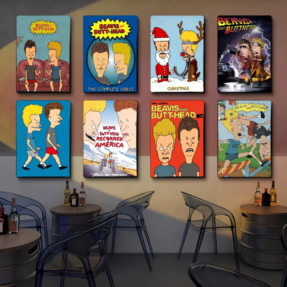 Anime Beavis And Butthead DIY Sticky Poster Whitepaper Prints Posters Artwork Nordic Home Decor