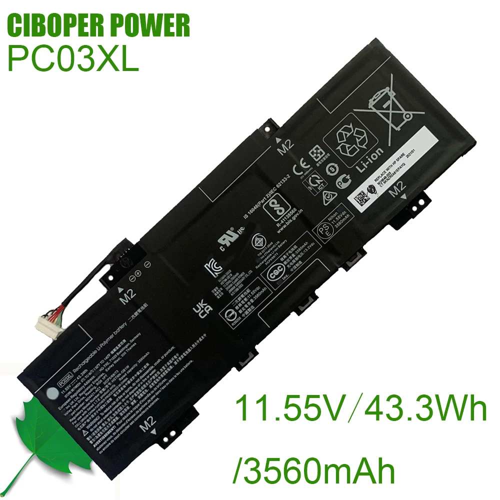 Cp Echt Laptop Batterij PC03XL 11.55V/43.3Wh /3560Mah Voor Pavilion X360 14 15 Serie TPN-DB0E M24648-005 HSTNN-OB1W