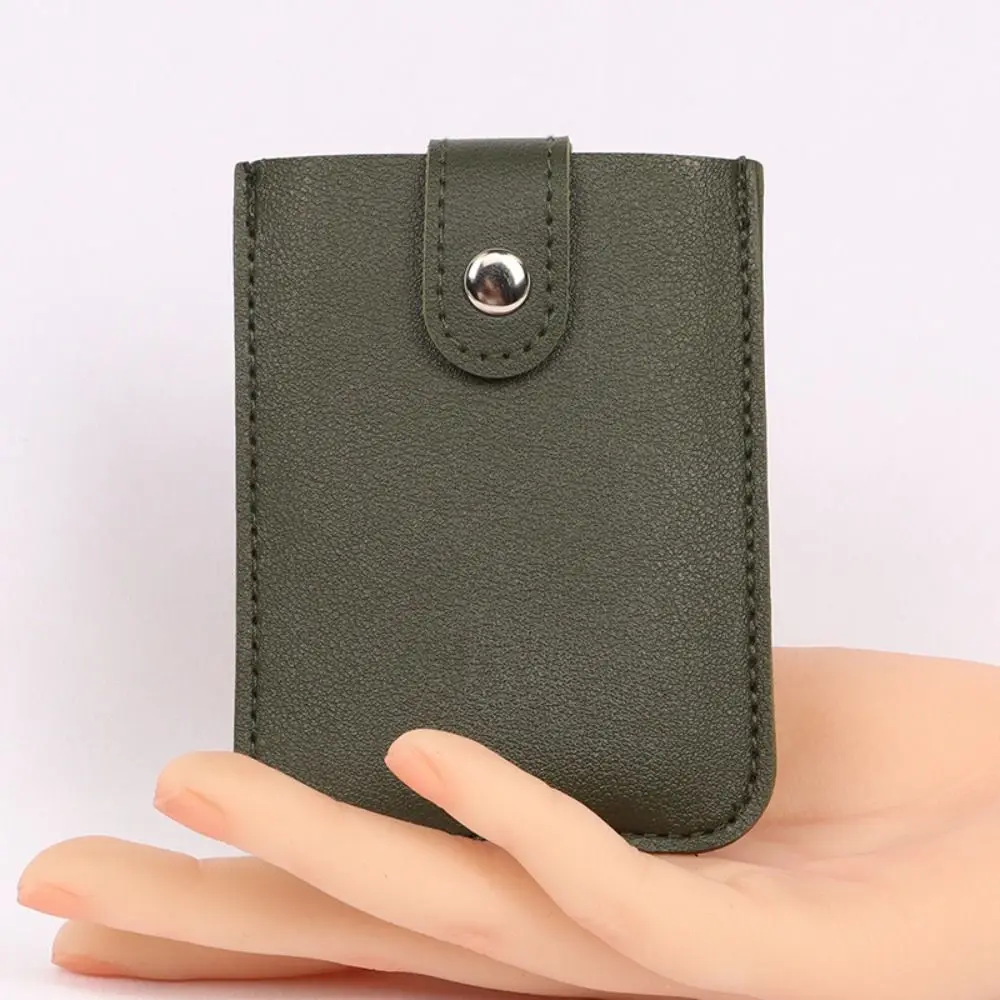 

Slim Laminated Concealed Mini Card Wallet Pull-out Type PU Leather ID Card Holder 5 Card Pockets Business Card Case Women