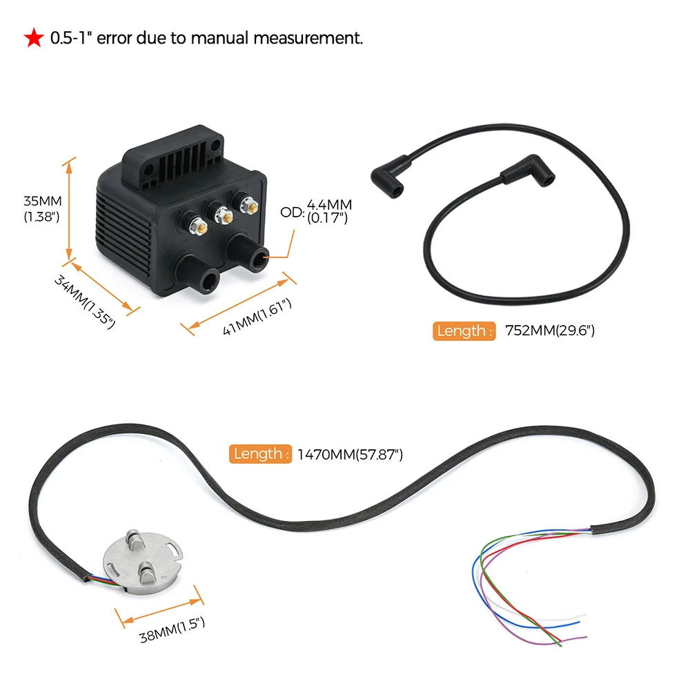 1 Piece Programmable Single Fire Electronic Ignition Module 53-644 for Harley-Davidson Big Twin Evo & XL  Sportster