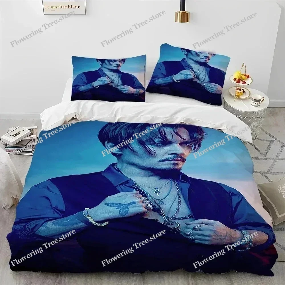 

3D Printing Johnny Depp Series Comforter Bedding Set,Duvet Cover Bed Set Quilt Cover Pillowcase,king Queen Size Bedding Set Kids