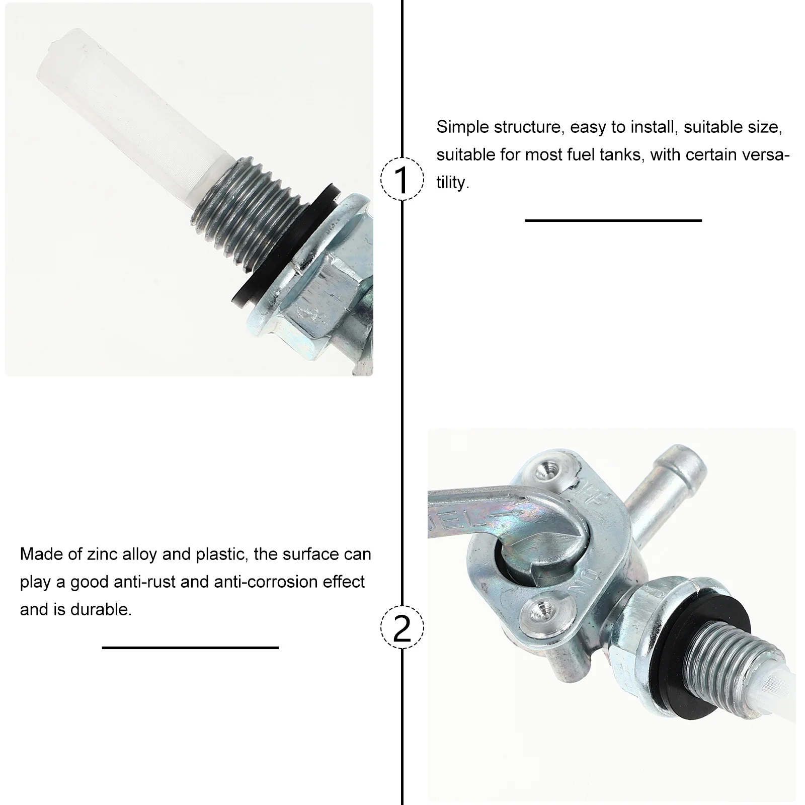 

Oil Tank Switch Universal Fuel Shut Off Valve For Gas Tank Generator Zinc Alloy Sealing Ring Lightweight Durable