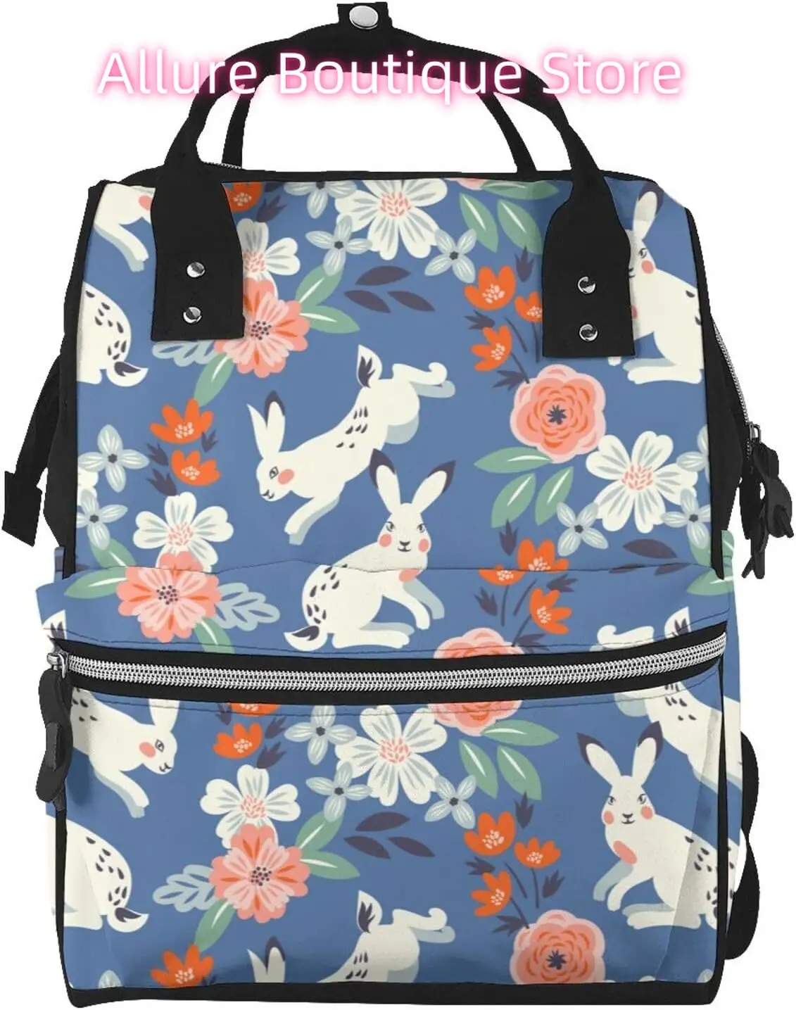 

Сумка для подгузников с акварельным кроликом, рюкзак для женщин, большая вместительная сумка для подгузников, многофункциональные водонепроницаемые рюкзаки для мамы, папы, Ess