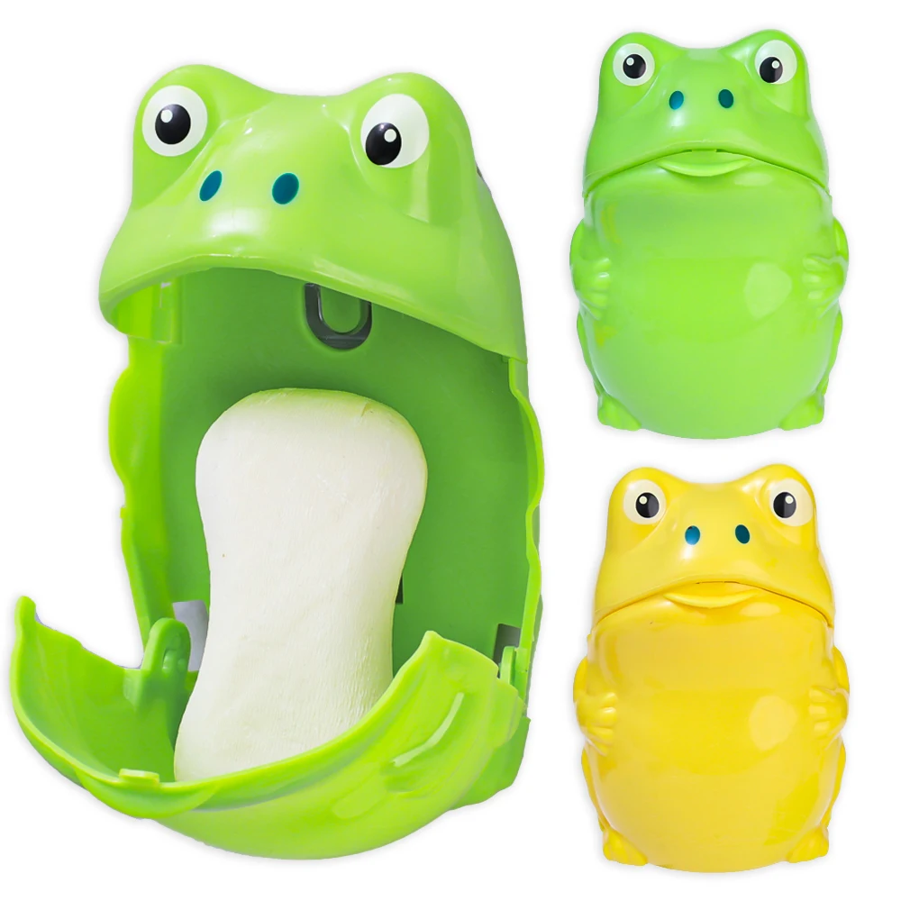 Bathroom Punch-free Sucker Frog Soap Box Household Bathroom Drain Wall-hung Soap Box Children's Bath Storage Rack Accessories