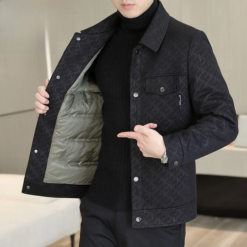 

Мужская повседневная стеганая куртка Pierre Cardin с пуховым утеплителем, теплая, с воротником, для бизнеса и отдыха, зимняя, новая, утолщенная, из полиэфирного волокна