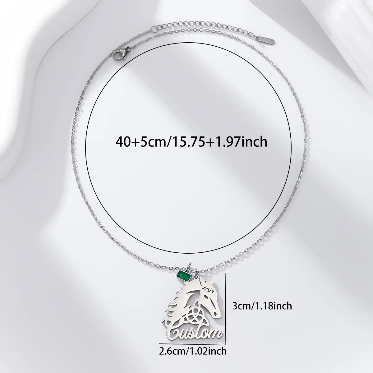 Custom Name Celtic Knot Horse Pendant Necklace Stainless Steel Personalized Letter Animal Necklace Jewelry Gift for Anniversary