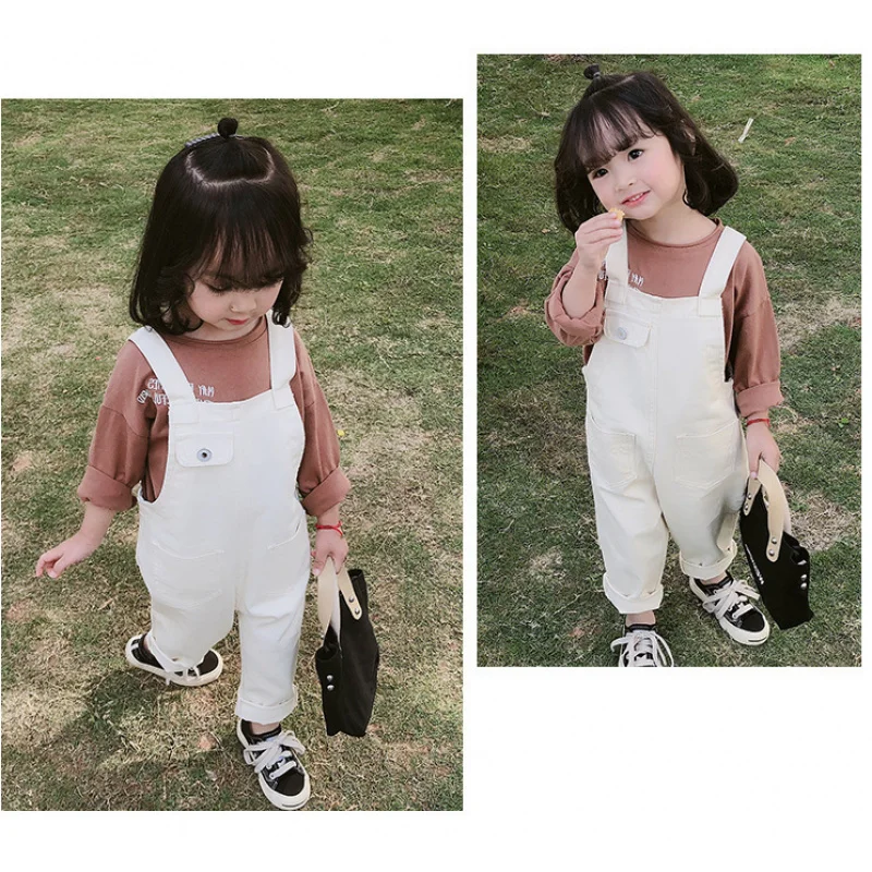 Hnq-Children's Clothing One Piece Dropshipping Autumn Girls' Denim Suspender Pants Children's Fashion Jumpsuit Crawler