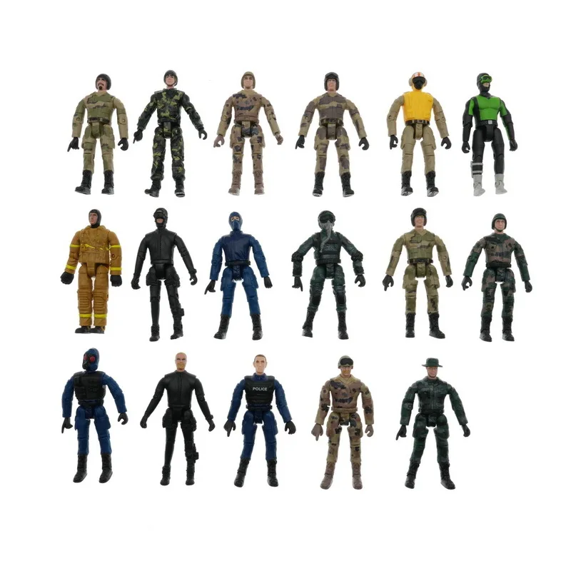 DIY klimauto beeldje Militaire soldaat set 4-delige multi-joint actiefiguur Mang Niu Naughty Dragon-serie