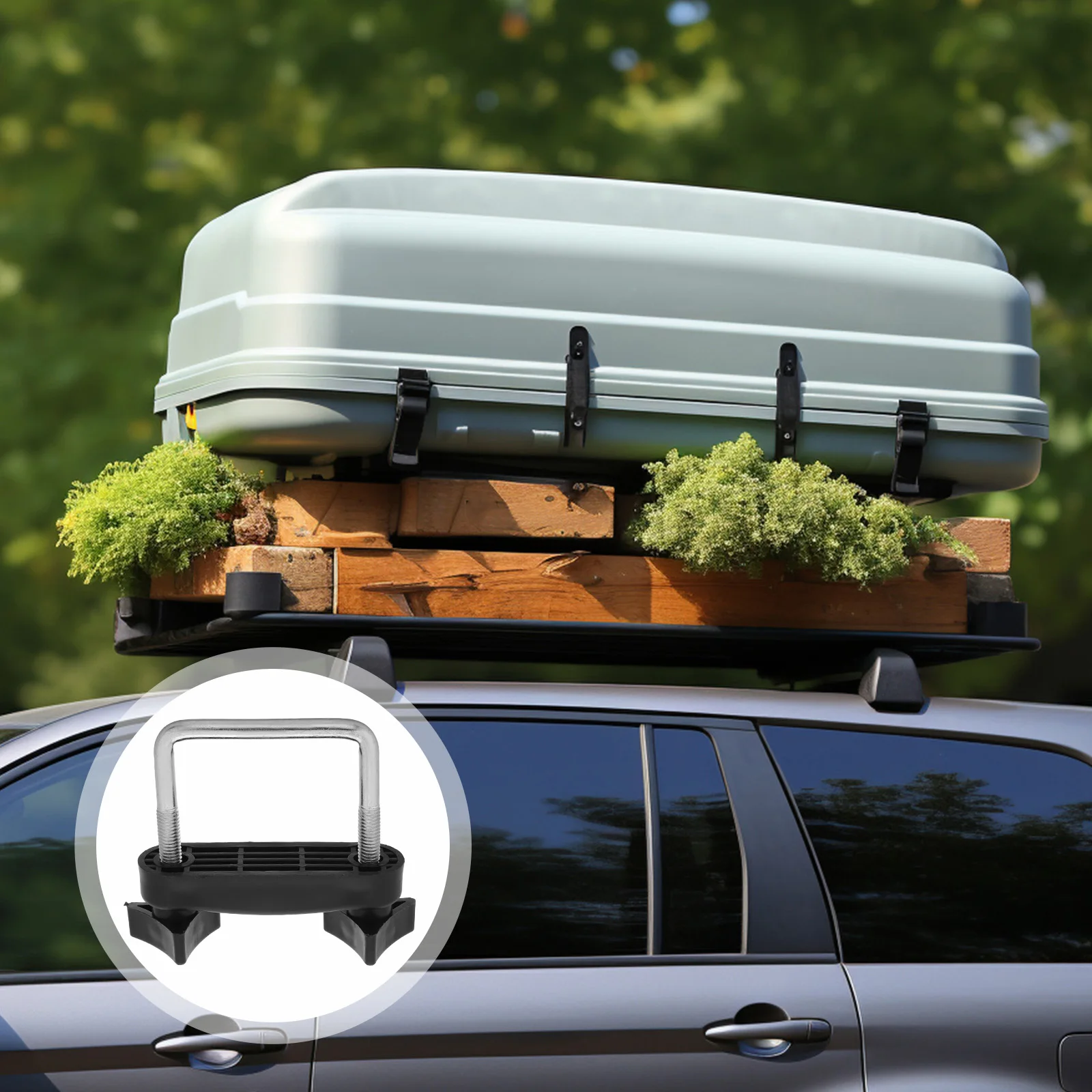 

4pcs Rack Crossbars Car Mounting Brackets Hanger Automotive Rail Clamps Durable Secure Fit For Travel Camping Moving
