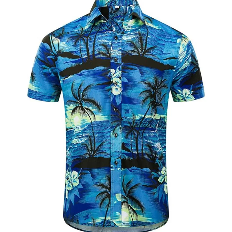 

Men's Hawaiian shirt pattern shirt 3D printed short sleeved summer beach shirt casual vacation comfortable and breathable