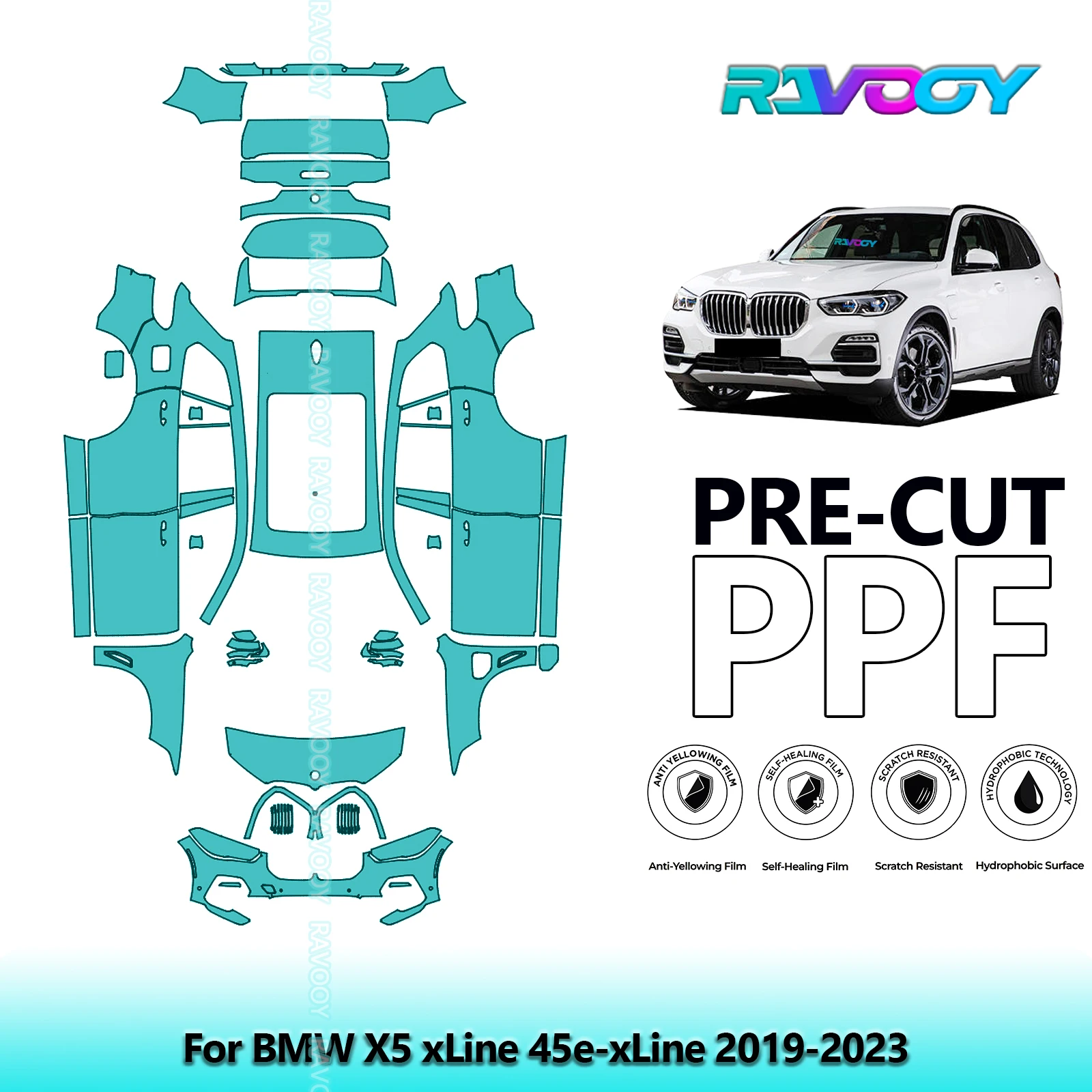 

Car Precut PPF Paint Protection Film Full Vehicle For BMW X5 xLine 45e-xLine 2019-2023
