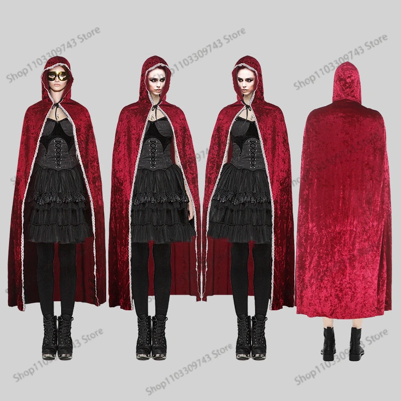 

New Red Queen Magic Cloak Cloak Makeup Ball Witch Elf Costume Halloween Vampire Costume Props