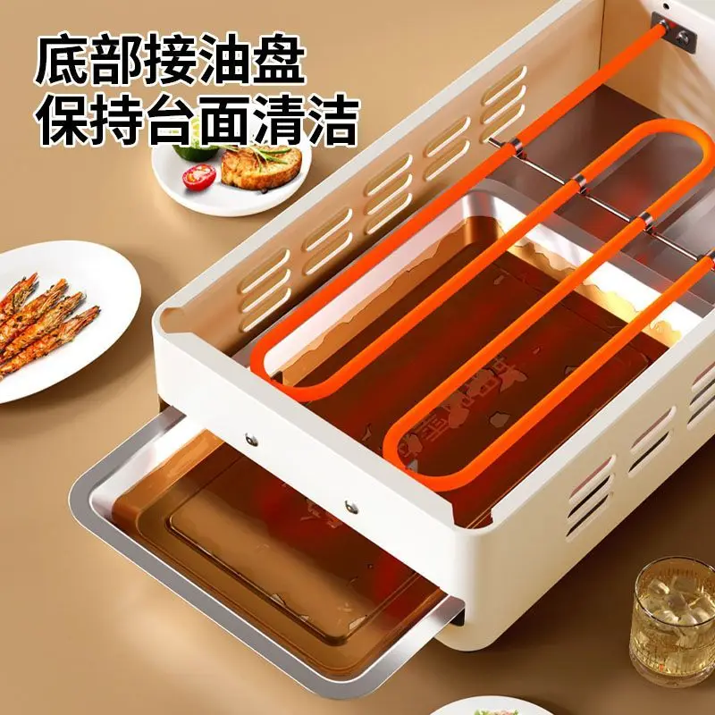 Electric Grill Pan Multi Functional Household Barbecue Non Stick Electric Pan for Indoor Outdoor Cooking
