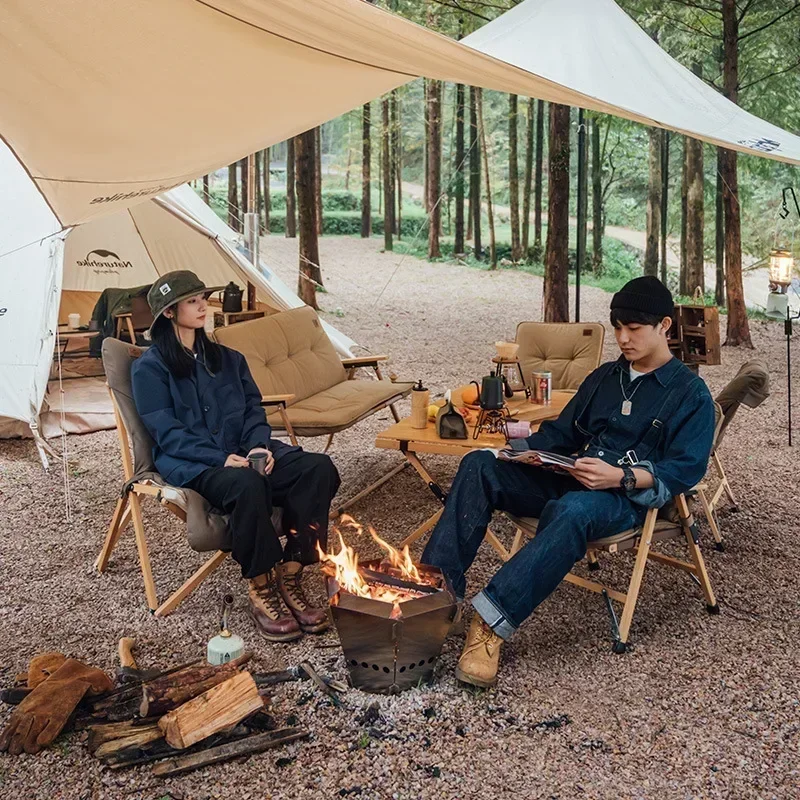 Naturehike Griglia per Fuoco Pieghevole in Acciaio Inossidabile da 6 Pezzi Rimovibile per Campeggio Esterna Picnic Cucina Stufa di Riscaldamento Stufa a Legna Portatile