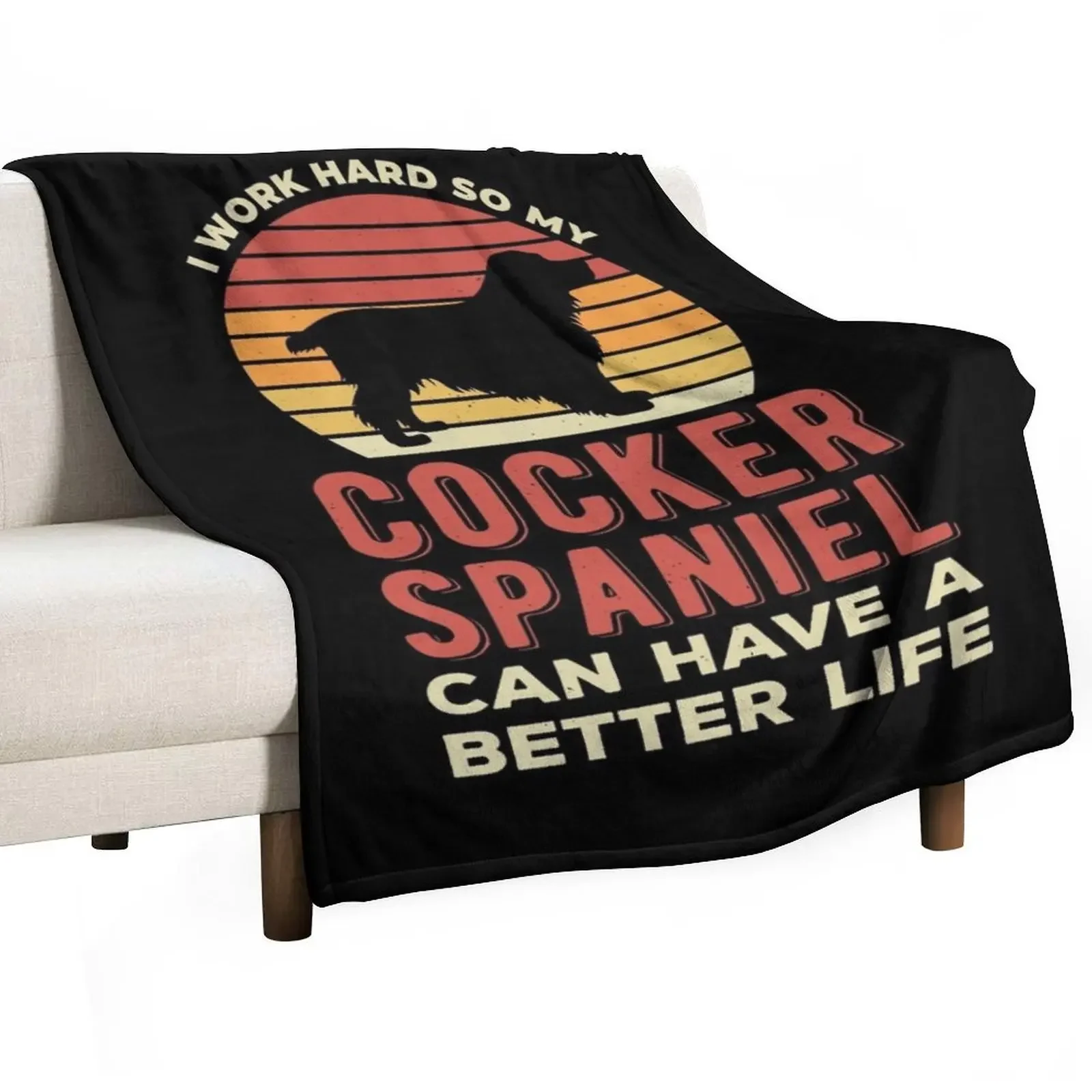 Cocker Spaniel Funny Throw Blanket Hair cosplay anime For Decorative Sofa Blankets