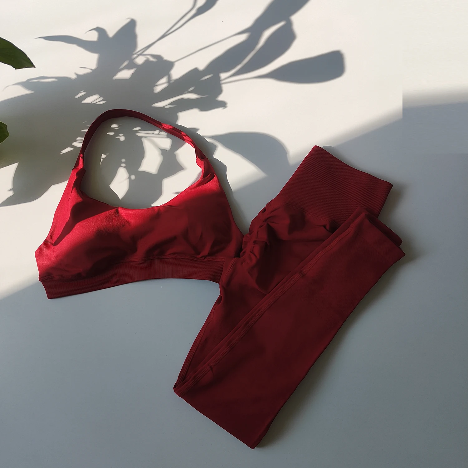 2-teiliges Damen-Yoga-Set, Nahtlose Fitness-Sportbekleidung, Neckholder-Sport-BH, Passende Yoga-Leggings für Workout-Sets, Gym-Outfit – Detail 20