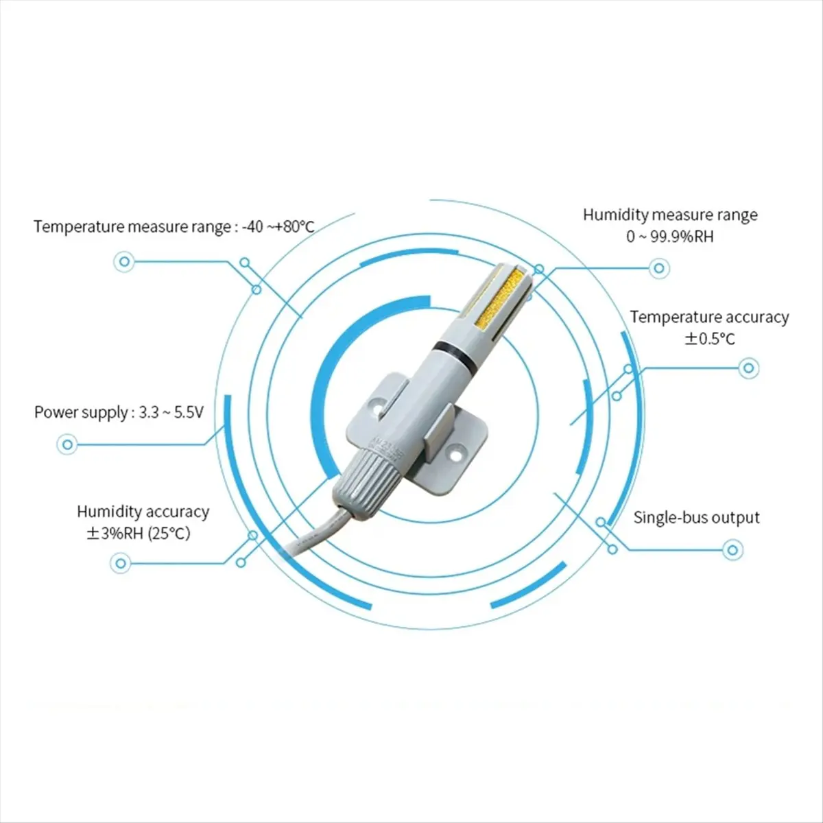 Hot Sale AM2305B High Accuracy Temperature and Humidity Sensor Single Bus Communication Temperature and Humidity Probe