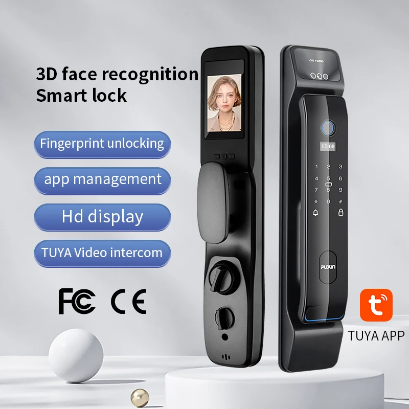 Puxin DF65 3D face recognition automatic fingerprint lock household electronic door lock password smart lock