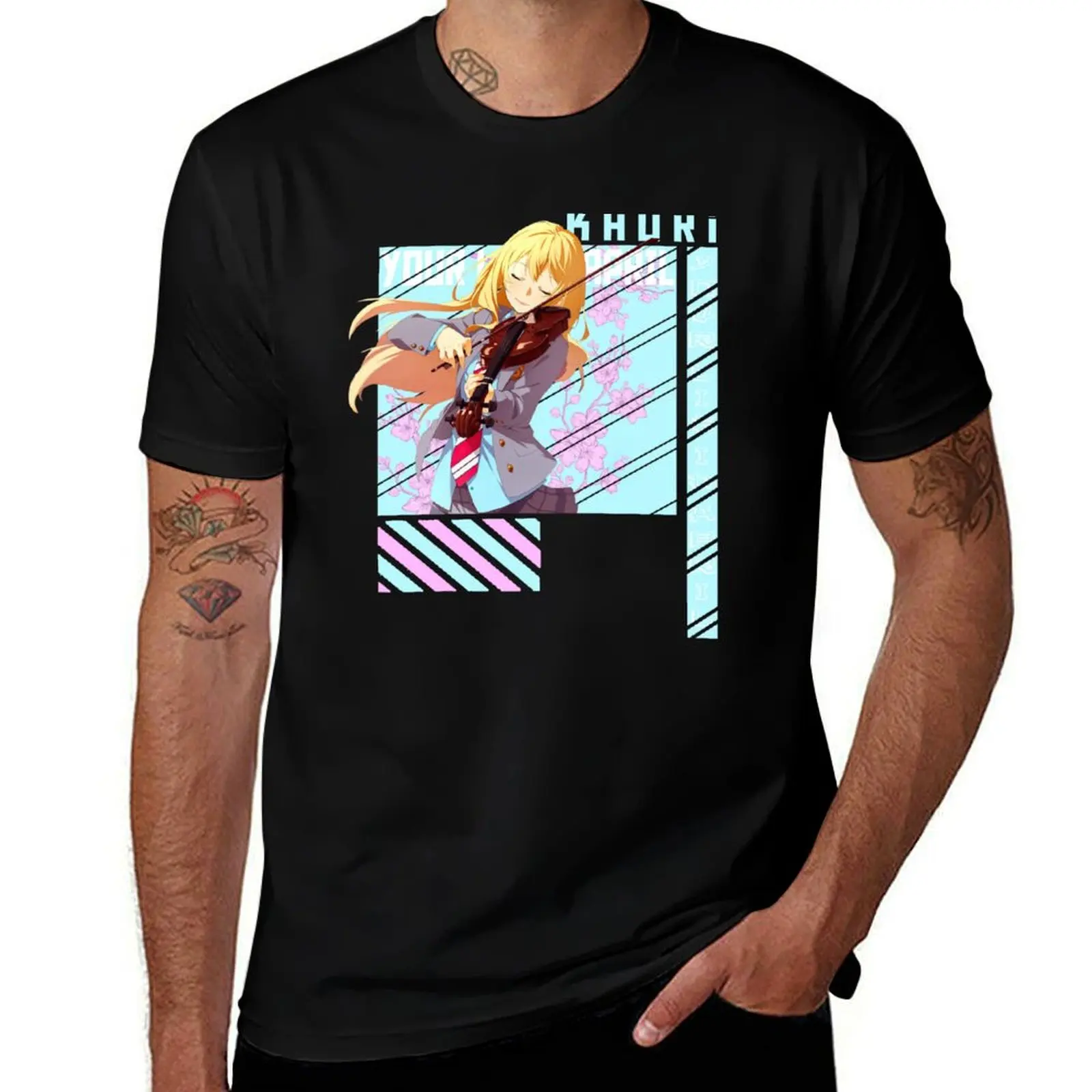 kaori Your lie in April shirt T-Shirt graphic tee shirt graphic t shirt vintage plus sizes oversizeds slim fit t shirts for men