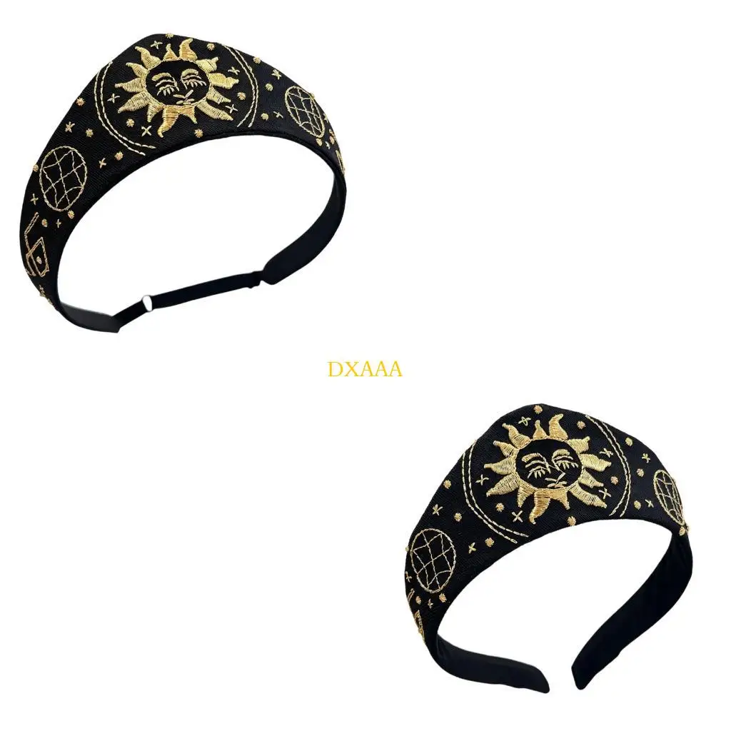DXAA Fabric front head accessory with embroidery for themed outfits