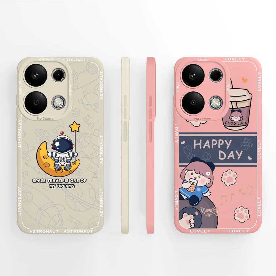 Cases For Xiaomi Redmi Note 13 Pro 13 Pro+ 4G 5G Beautiful Flower Liquid Anti-fall Shell For redmi note 13 pro plus note13 Coque