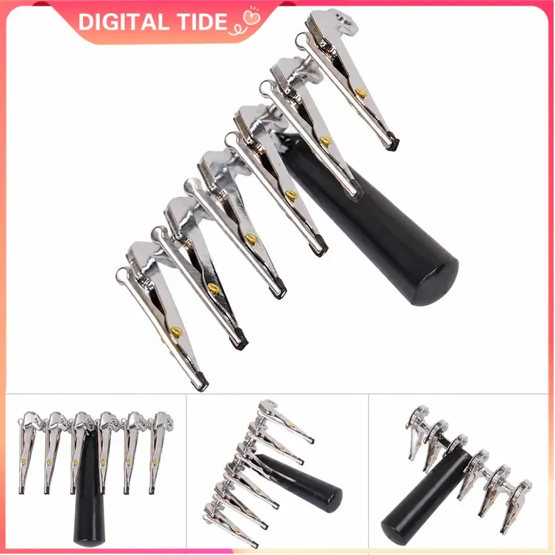 Dental Veneer Porcelain False Teeth Clip Brush Glazing Handle Temporary Crown Holder Clamps Denture Tools Instruments