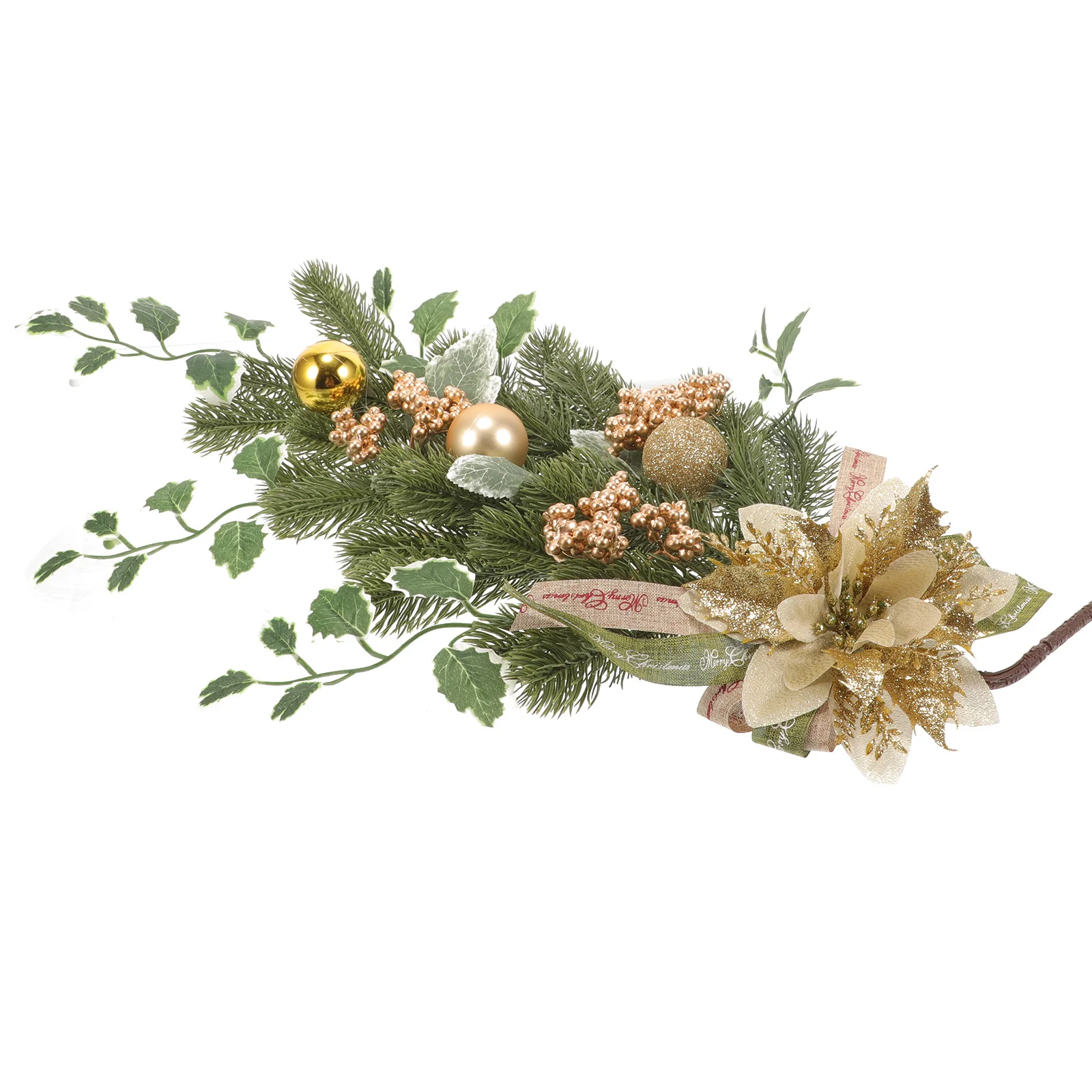 

Christmas Teardrop Swag Gold Hanging Decoration Front Door Wall Pendant Upside Down Wreath Ornament Christmas Party Holiday