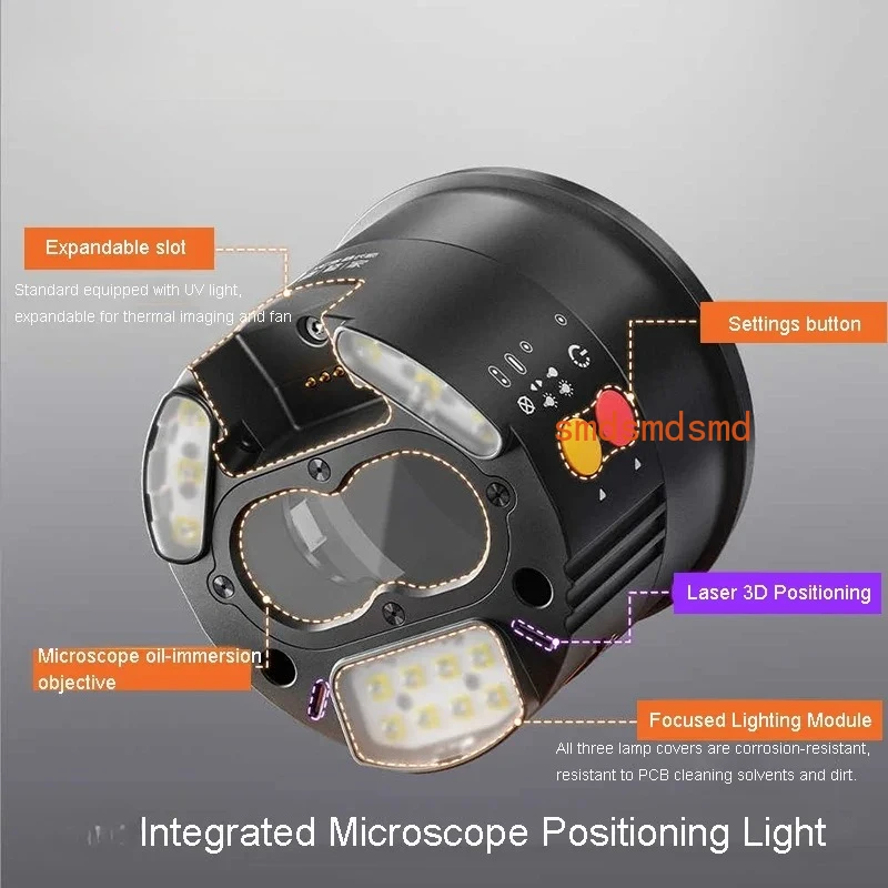 

Integrated Microscope Positioning Light Source UV Curing Expandable Slots Adjustable Brightness for Phone Repair Lamp