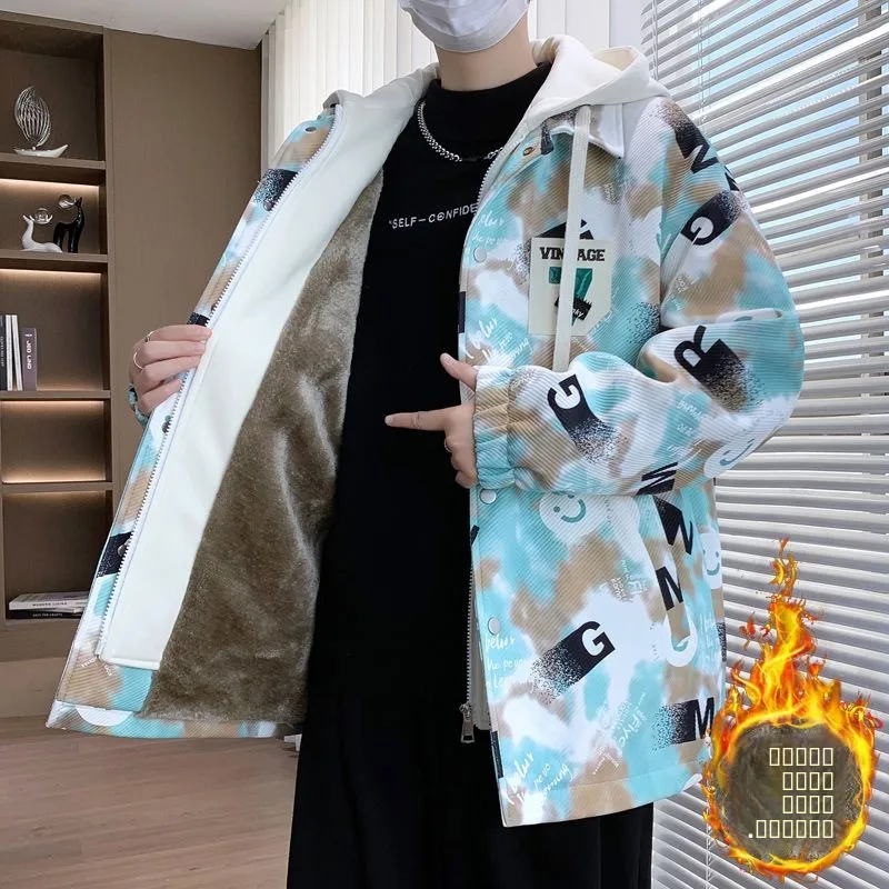 

Мужская утепленная куртка с капюшоном на осень-зиму, теплая верхняя одежда для молодежи, повседневная, дышащая, средней длины, из полиуретана