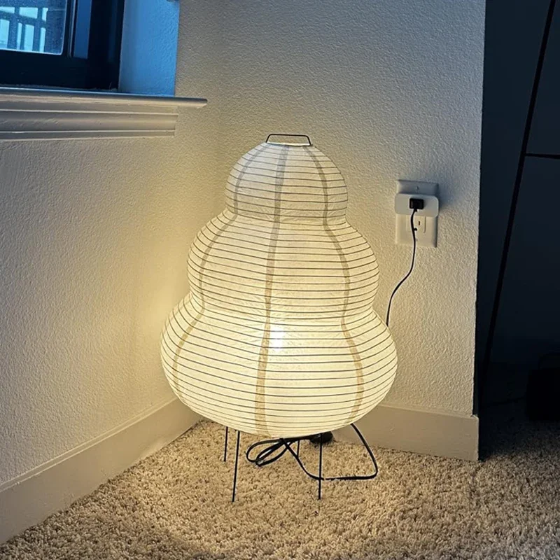 ‌Japanese Style LED Rice Paper Desk Lamp Night Light for Living Room Hotel Bedroom Bedside Living room Home Decor Art Lighting