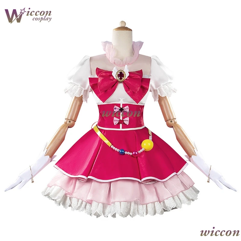 Cure Miracle Asahina Mirai Cosplay Costume Cos Pink kawaii Lolita dress Pretty Cure Haruka Cosplay Suit with Wig Shoes - view 6